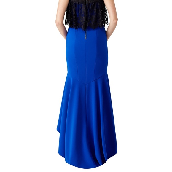 Theia cobalt high low ruffle gown size 4 Long. - Picture 5 of 7